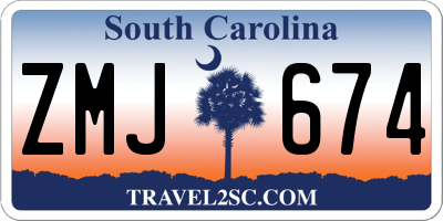 SC license plate ZMJ674