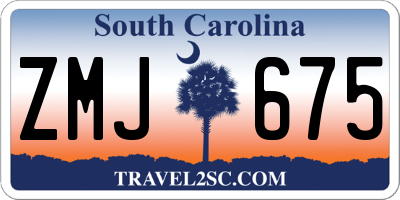 SC license plate ZMJ675