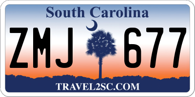 SC license plate ZMJ677