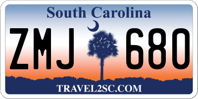 SC license plate ZMJ680