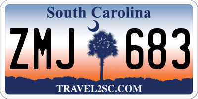 SC license plate ZMJ683