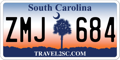 SC license plate ZMJ684