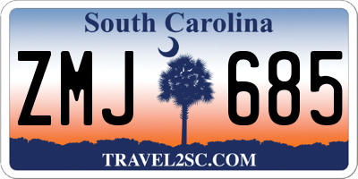 SC license plate ZMJ685