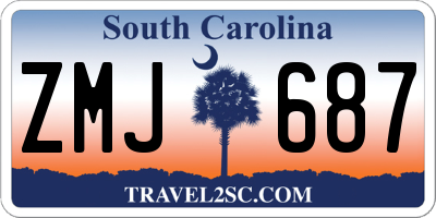 SC license plate ZMJ687