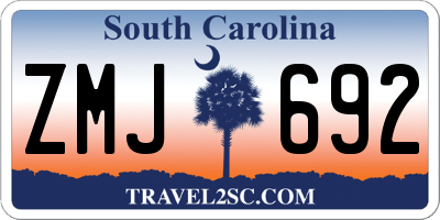 SC license plate ZMJ692