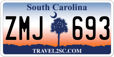 SC license plate ZMJ693