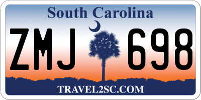 SC license plate ZMJ698