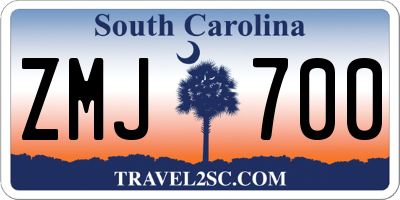 SC license plate ZMJ700