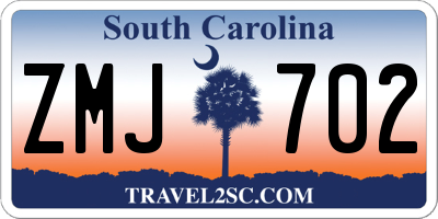 SC license plate ZMJ702