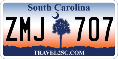 SC license plate ZMJ707
