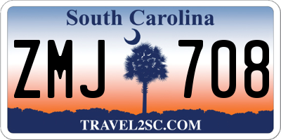 SC license plate ZMJ708