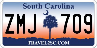 SC license plate ZMJ709