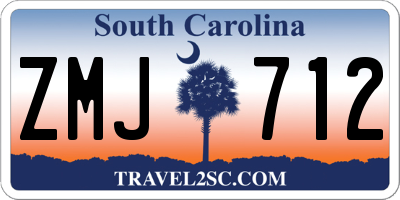 SC license plate ZMJ712