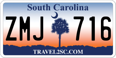 SC license plate ZMJ716