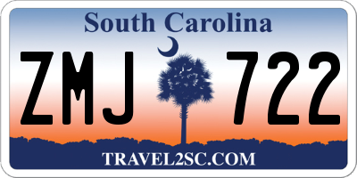 SC license plate ZMJ722