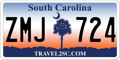 SC license plate ZMJ724