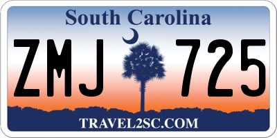 SC license plate ZMJ725