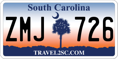 SC license plate ZMJ726