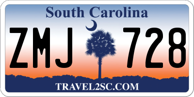 SC license plate ZMJ728