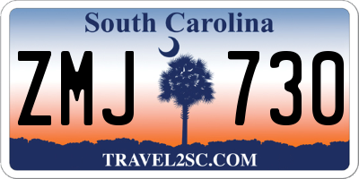 SC license plate ZMJ730