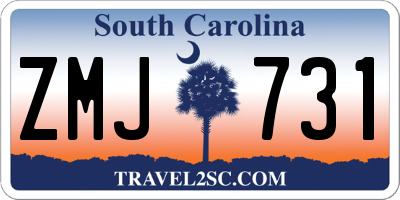 SC license plate ZMJ731