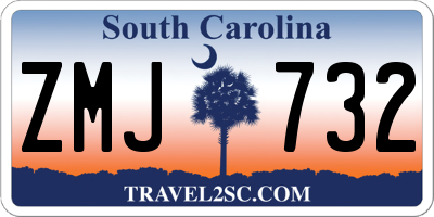 SC license plate ZMJ732