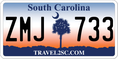 SC license plate ZMJ733