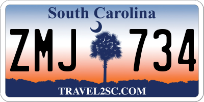 SC license plate ZMJ734