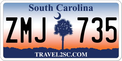 SC license plate ZMJ735
