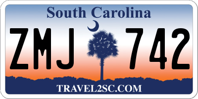 SC license plate ZMJ742