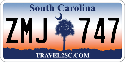 SC license plate ZMJ747