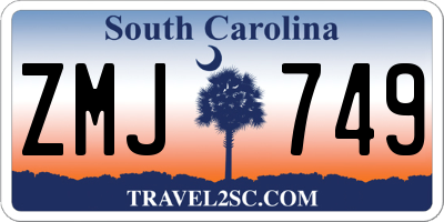 SC license plate ZMJ749