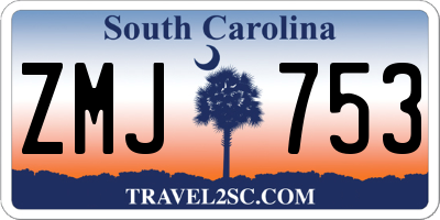 SC license plate ZMJ753
