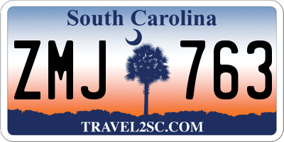 SC license plate ZMJ763