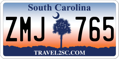 SC license plate ZMJ765