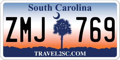 SC license plate ZMJ769