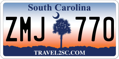 SC license plate ZMJ770