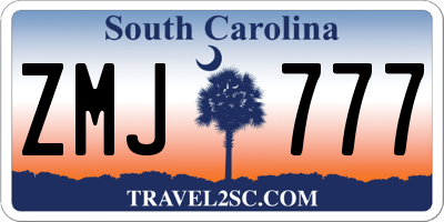 SC license plate ZMJ777