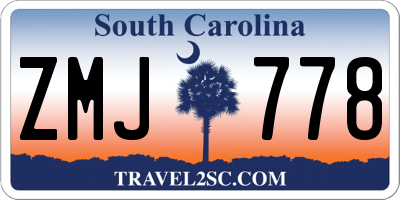 SC license plate ZMJ778