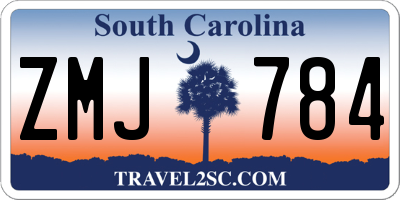SC license plate ZMJ784