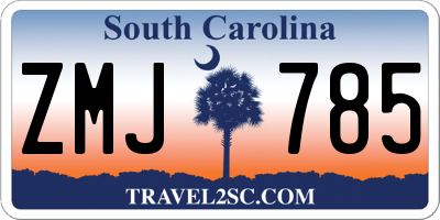 SC license plate ZMJ785