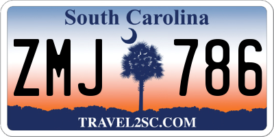 SC license plate ZMJ786
