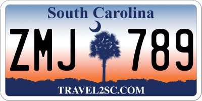 SC license plate ZMJ789