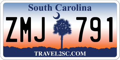 SC license plate ZMJ791