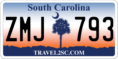SC license plate ZMJ793