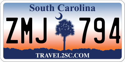 SC license plate ZMJ794