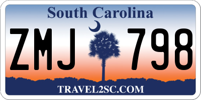 SC license plate ZMJ798