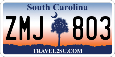 SC license plate ZMJ803