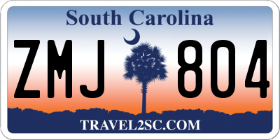 SC license plate ZMJ804