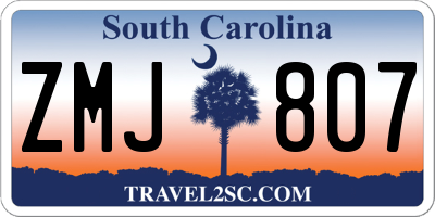 SC license plate ZMJ807